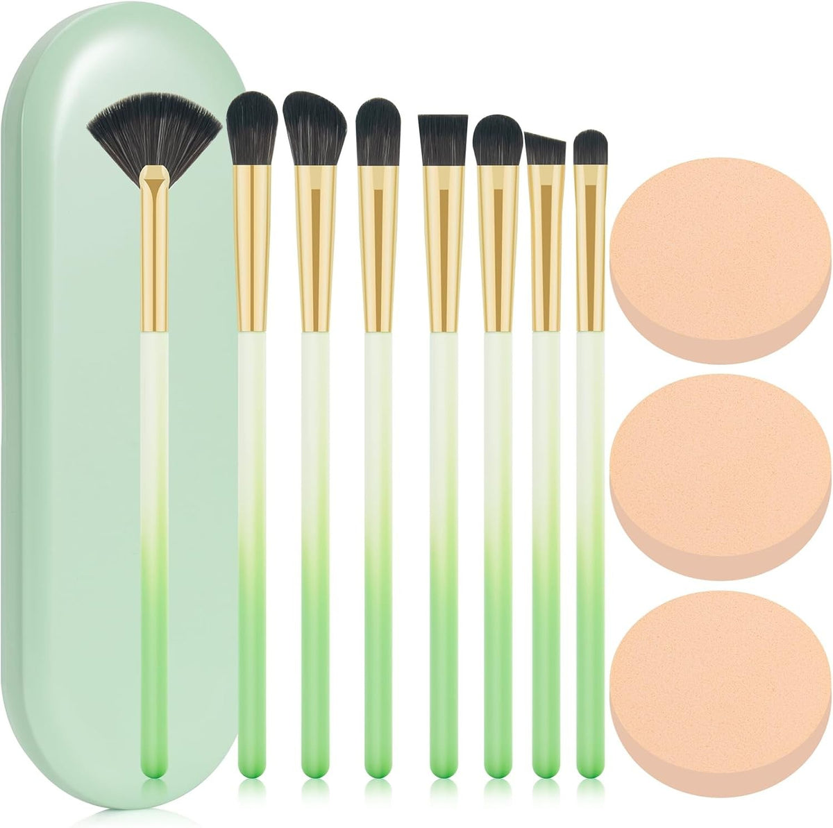 8-Piece Synthetic Eye Makeup Brush Set with Case for Beginners