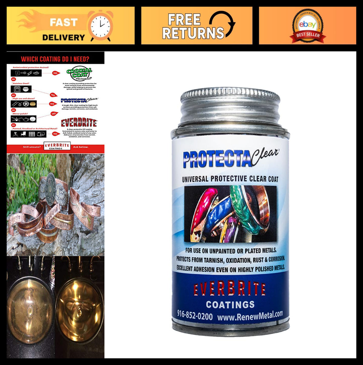 Clear Metal Surface Protective Coating 4oz Rust & Corrosion Guard