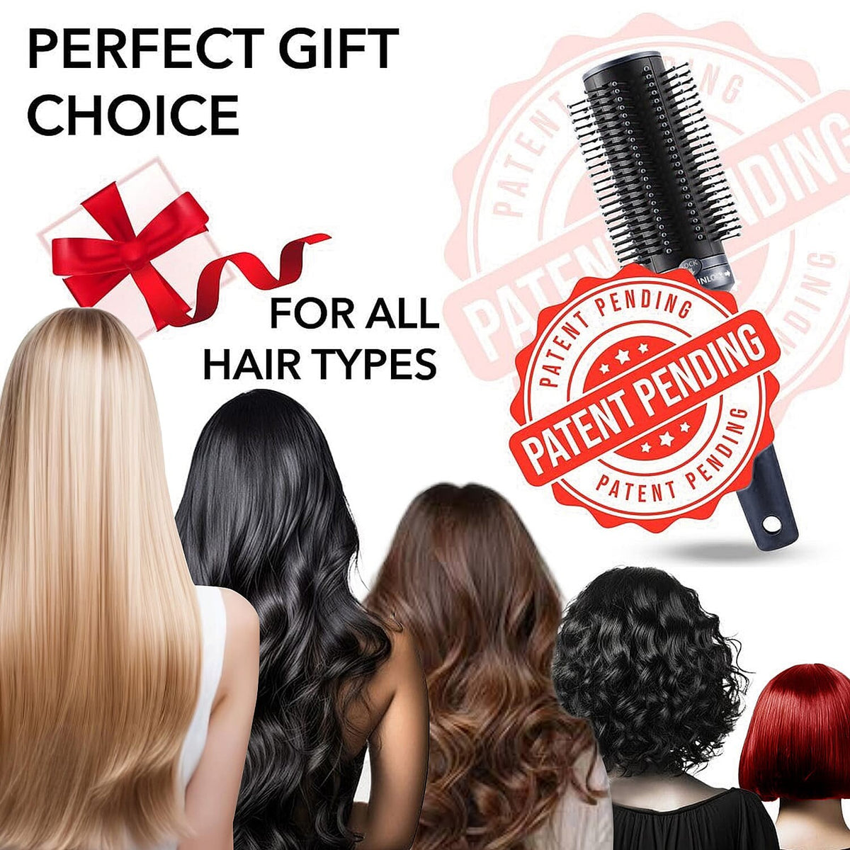 Self-Cleaning Retractable Hair Brush for Women - Navy