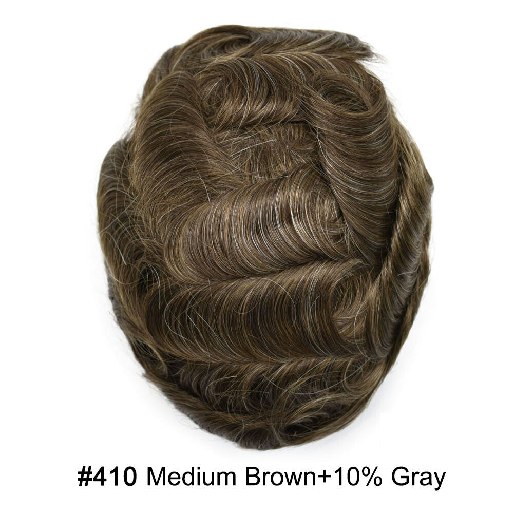 Ultra Thin Skin Hair Replacement System for Men - Natural Hairpiece, 6-10" Sizes & 68 Colors