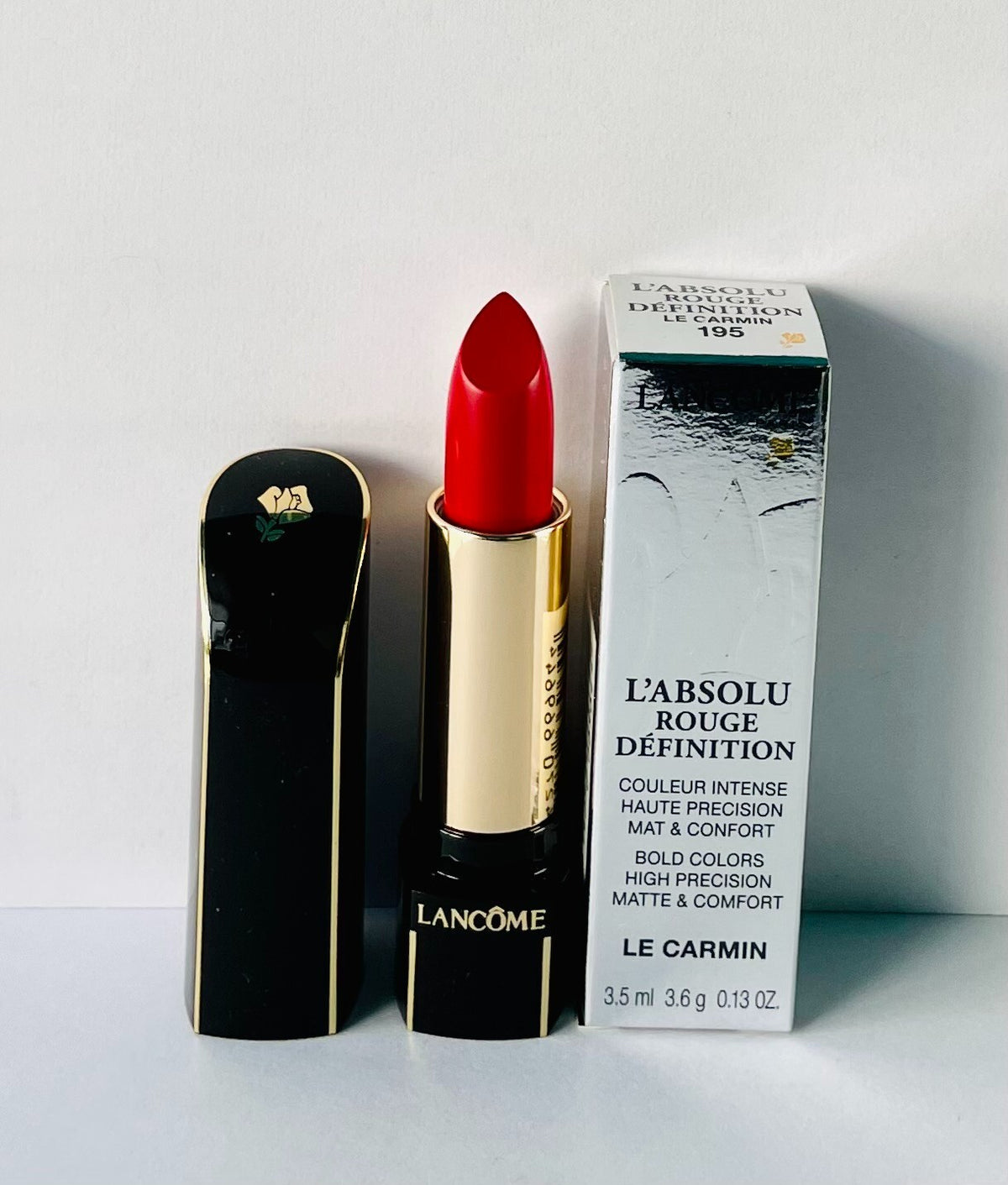 Lancôme L'ABSOLU ROUGE Lipstick 195 Le Carmin Full Size New in Box