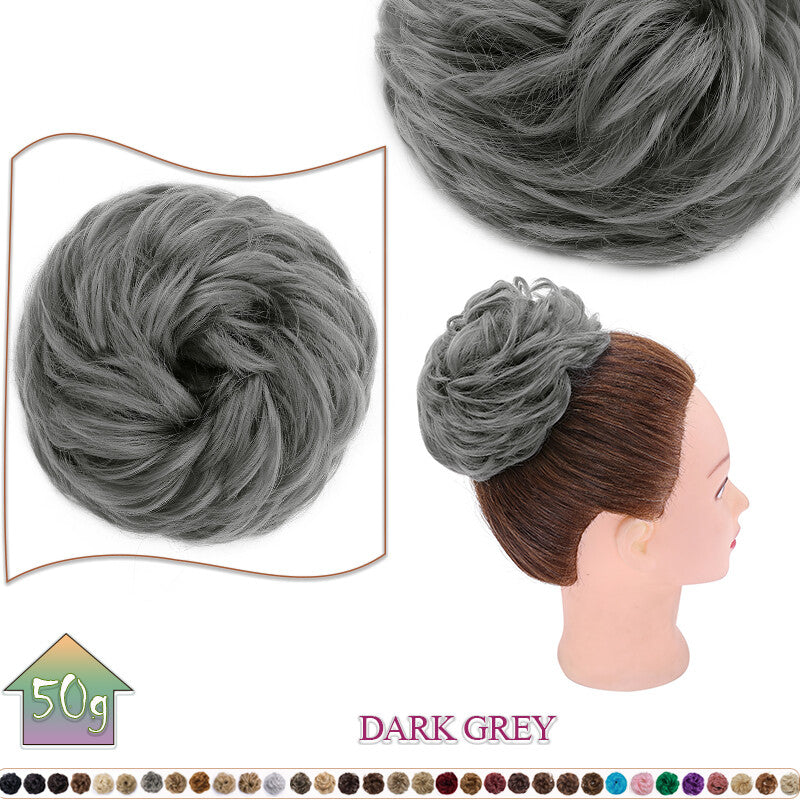 Curly Messy Bun Hair Extension Scrunchie Natural Updo Thick Human Hair