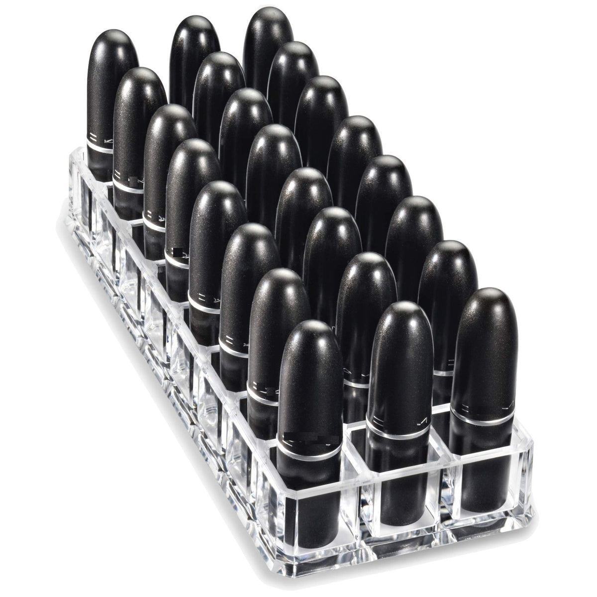 Acrylic Lipstick & Lip Gloss Organizer Set - 48 Space Clear Cosmetic Storage