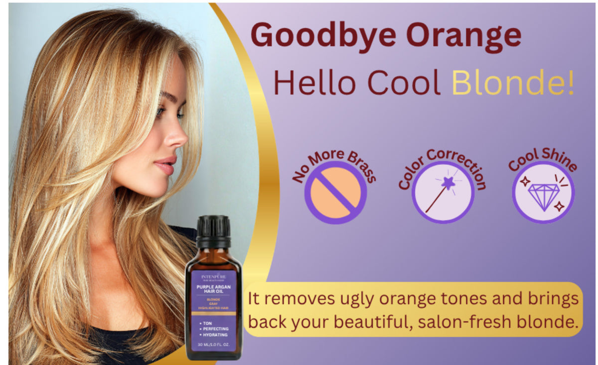 Purple Hair Oil for Blonde & Gray Hair - Anti Brass & Shine Serum