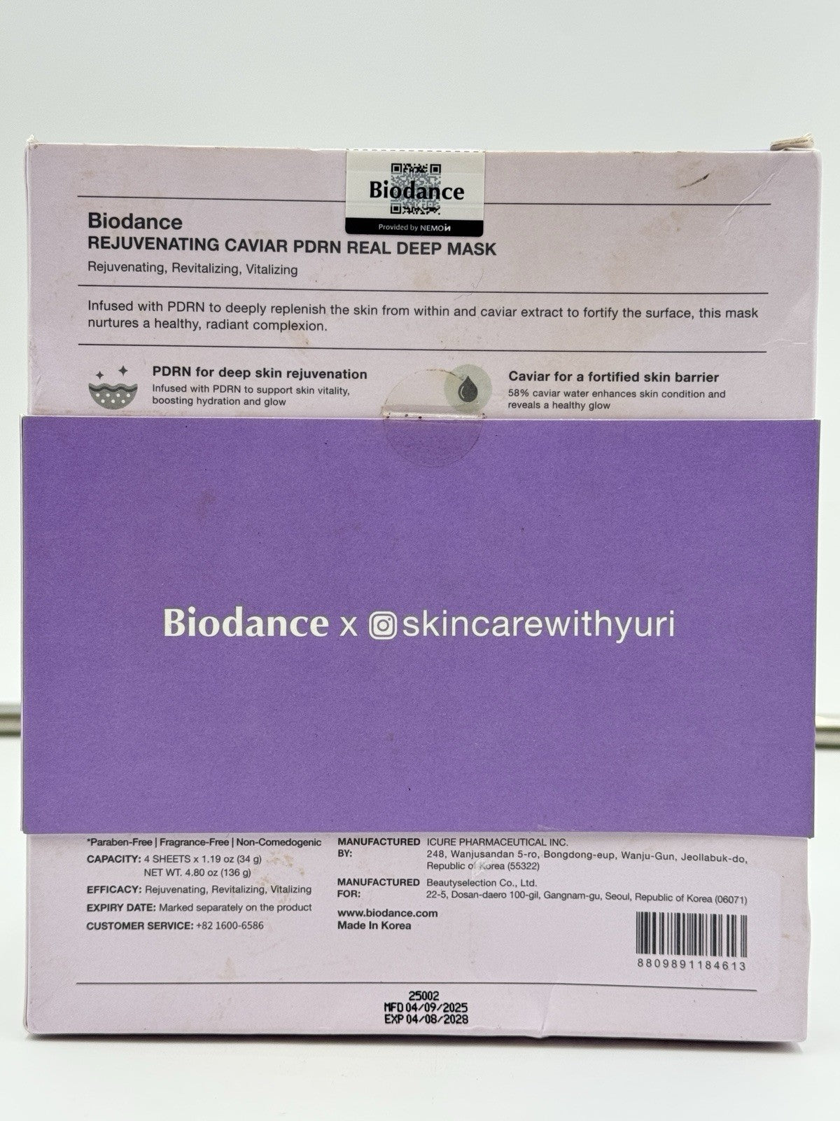 Biodance Rejuvenating Caviar PDRN Deep Mask - Pack of 4
