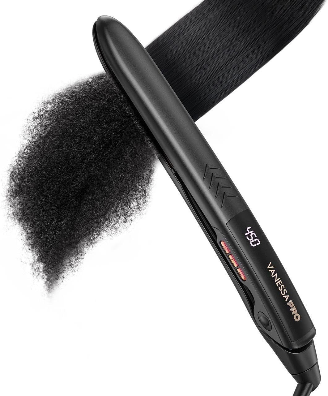 Titanium Flat Iron Hair Straightener with Tourmaline & Argan Oil - Lightweight & Professional