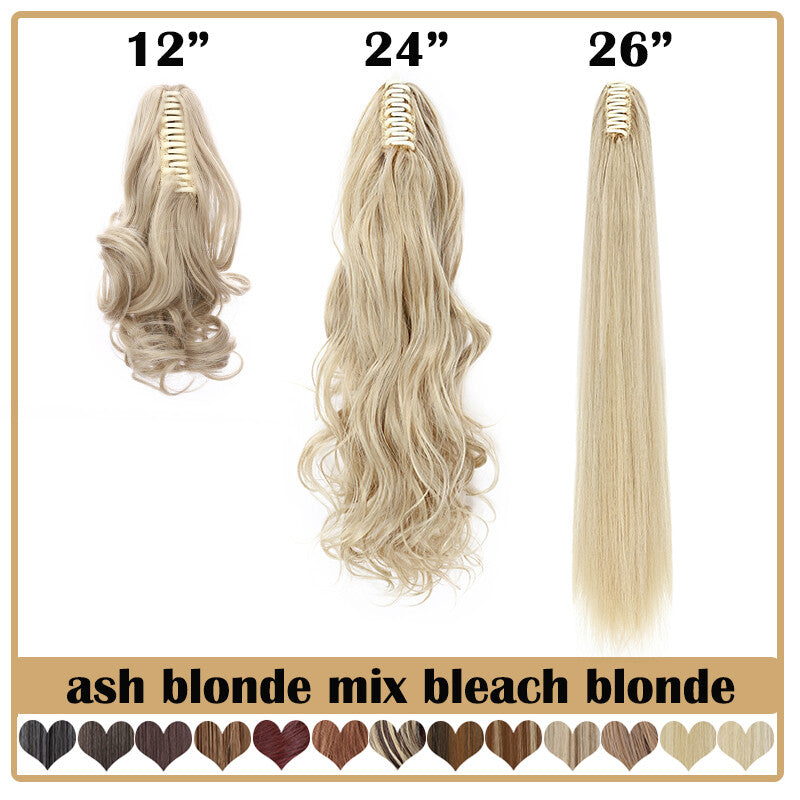Extra Thick 12-Inch Clip-In Ponytail Hair Extension - Natural & Wavy