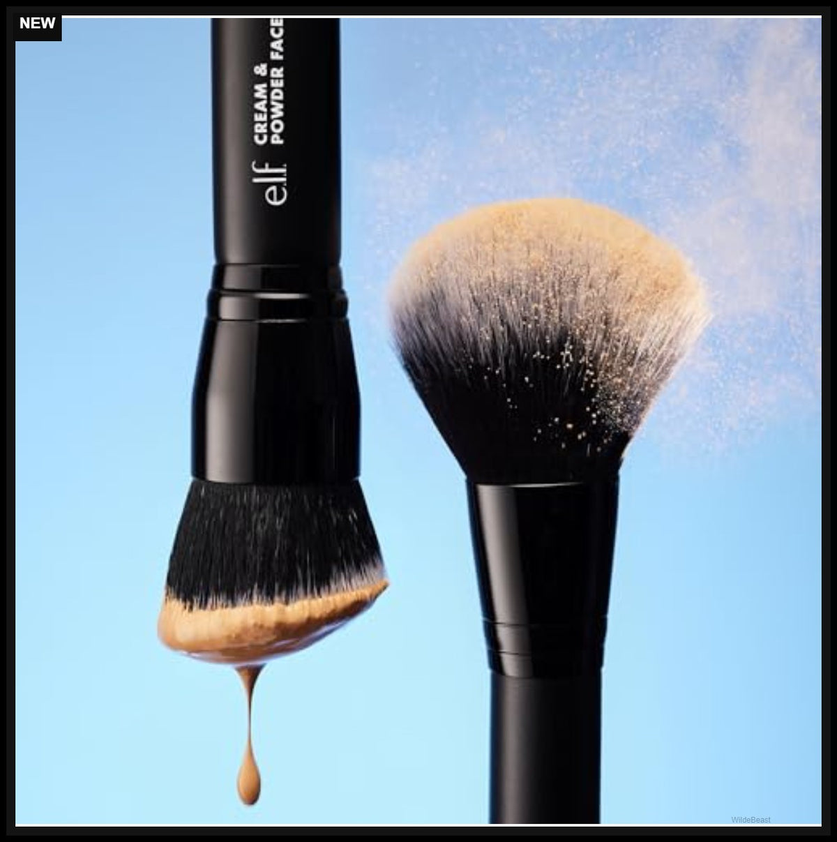 Dual-Ended Makeup Brush for Foundation & Powder Vegan Synthetic Bristles