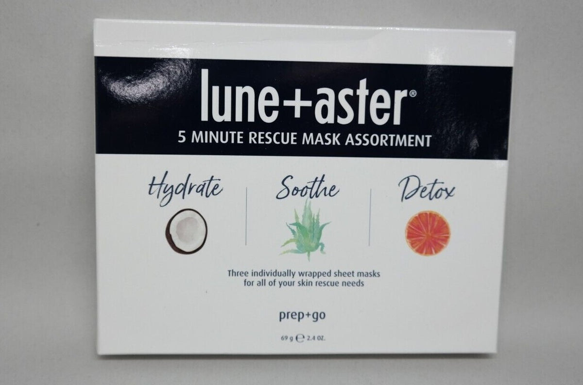 Lune+Aster 5 Minute Rescue Mask Assortment - Hydrate Soothe Detox