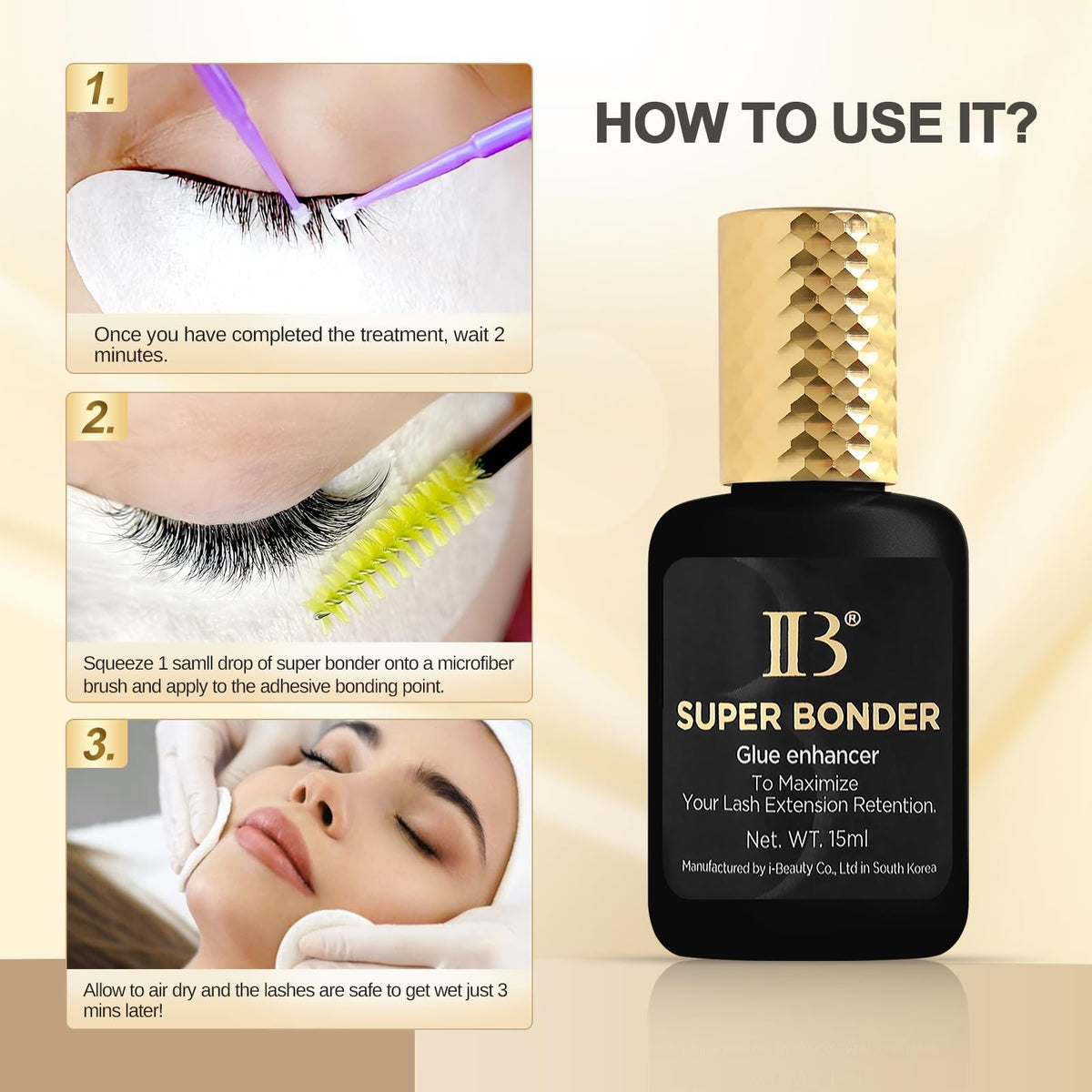 Eyelash Extension Glue Primer & Super Bonder Set - Salon Adhesive Kit
