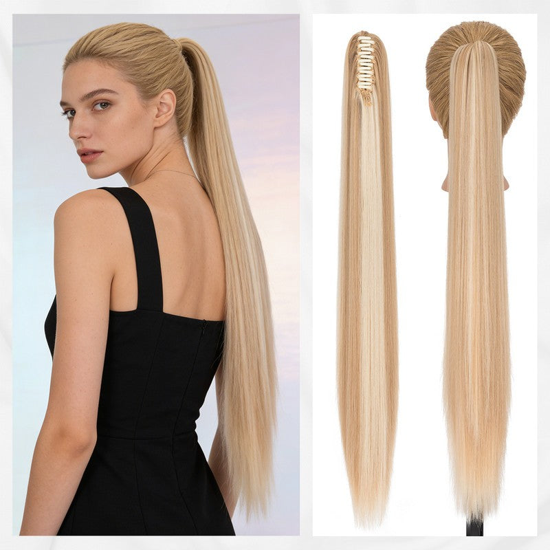 Long Ponytail Hair Extension with Claw Clip - 30 Inch Synthetic Hairpiece