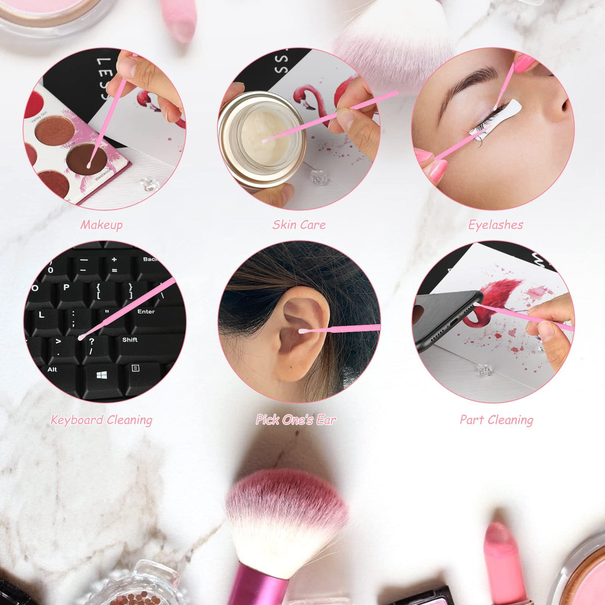 Disposable Micro Cotton Swabs 500PCS for Makeup & Personal Care
