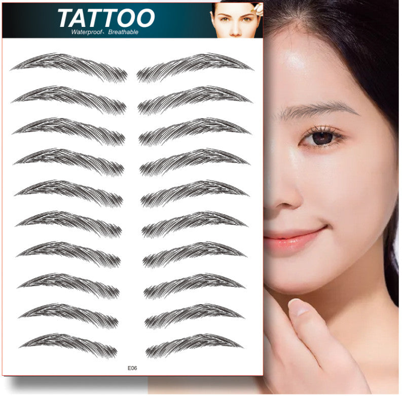 Waterproof Hair-Like Eyebrow Tattoo Stickers - Natural Microblading Effect, Reusable, 4D Texture