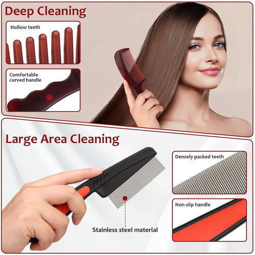 Detox Scalp Comb Set - Dandruff Removal & Scalp Massager for Men Women Kids