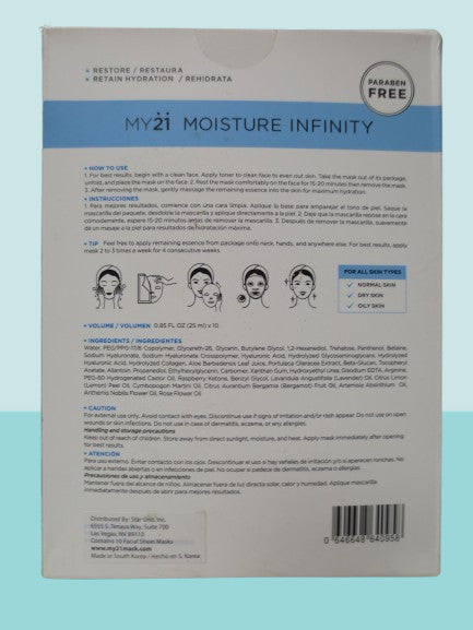 Moisture Infinity Hypoallergenic Face Mask Sheets 10-Pack