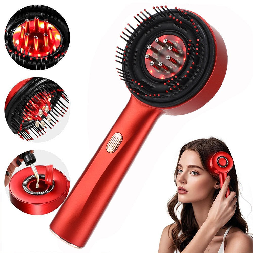 Electric Scalp Massage Brush with Red Light Therapy for Hair Growth - Deep Nourishing Hair Care Comb