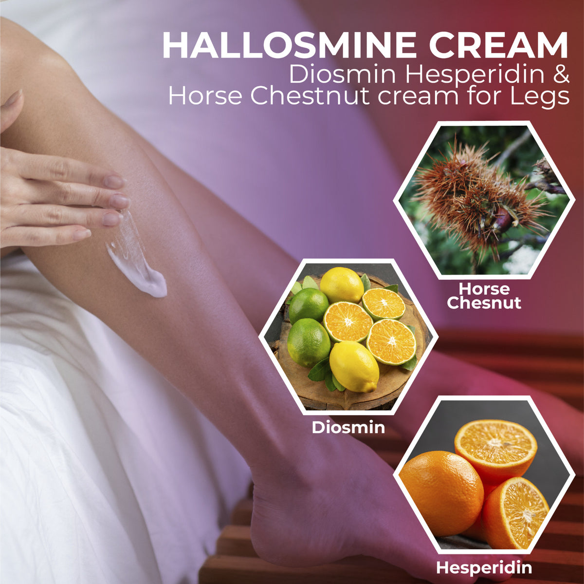 Varicose Veins Leg Cream - 4oz with Diosmin & Horse Chestnut