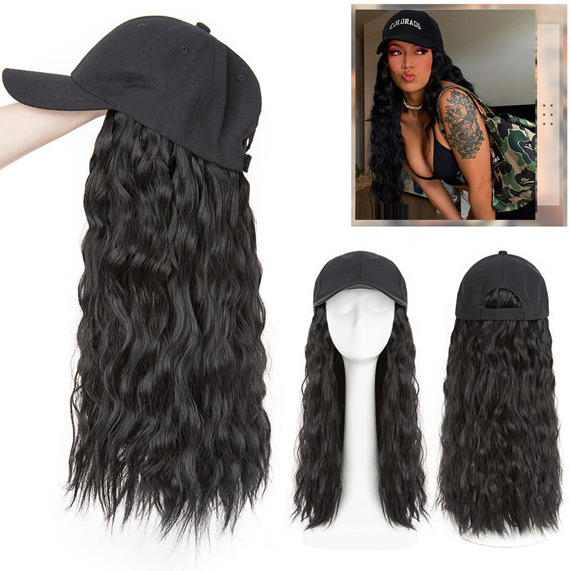 Adjustable Baseball Cap Wig with Hair Piece - Short Long Synthetic Hair