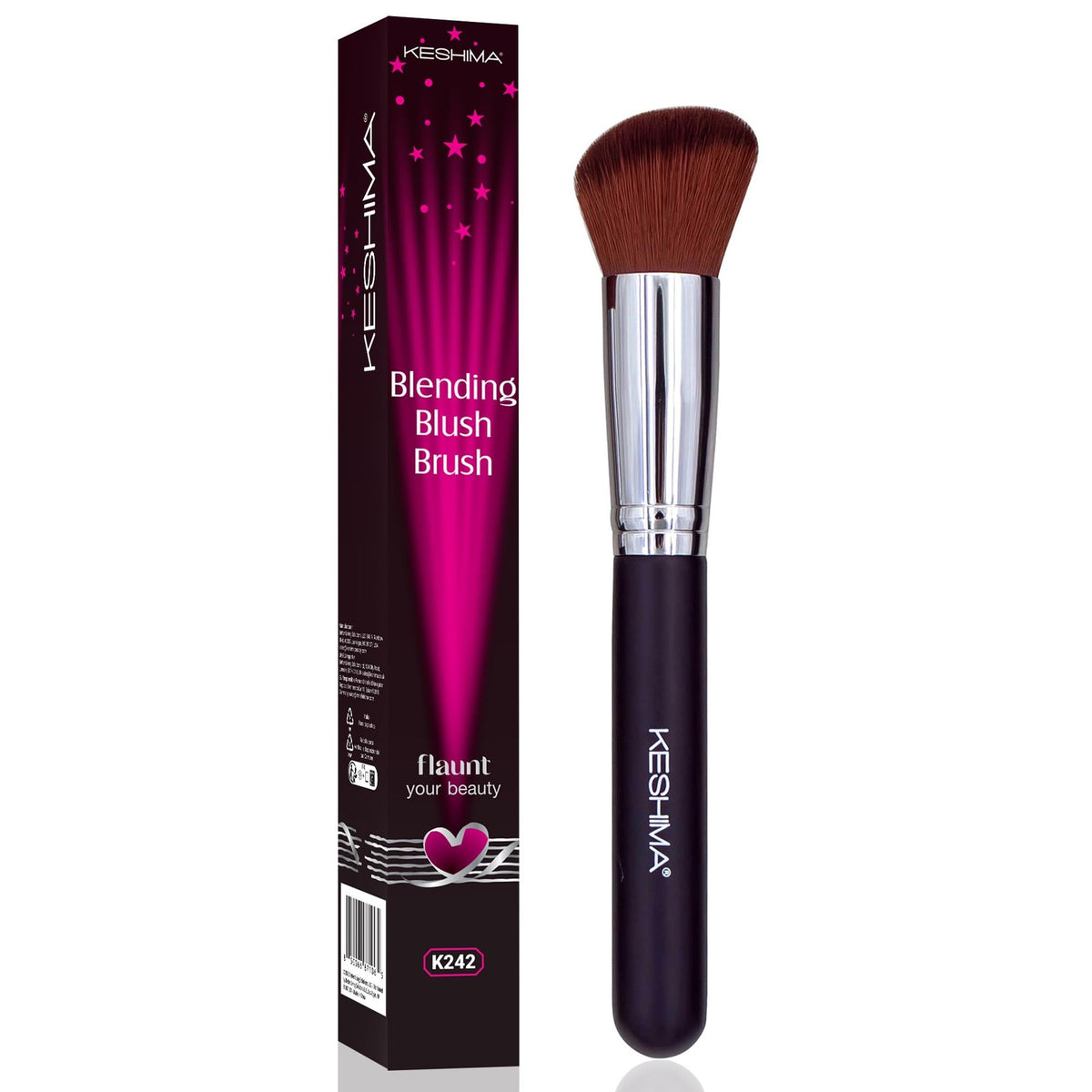 Angled Blush Brush for Face Makeup - Suitable for Liquid, Cream & Powder