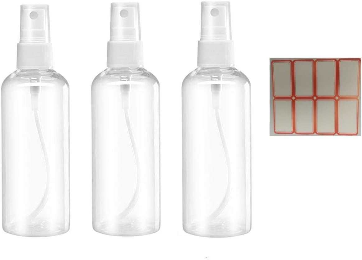 50ml Reusable Travel Spray Bottles Set with Labels - Fine Mist, Portable