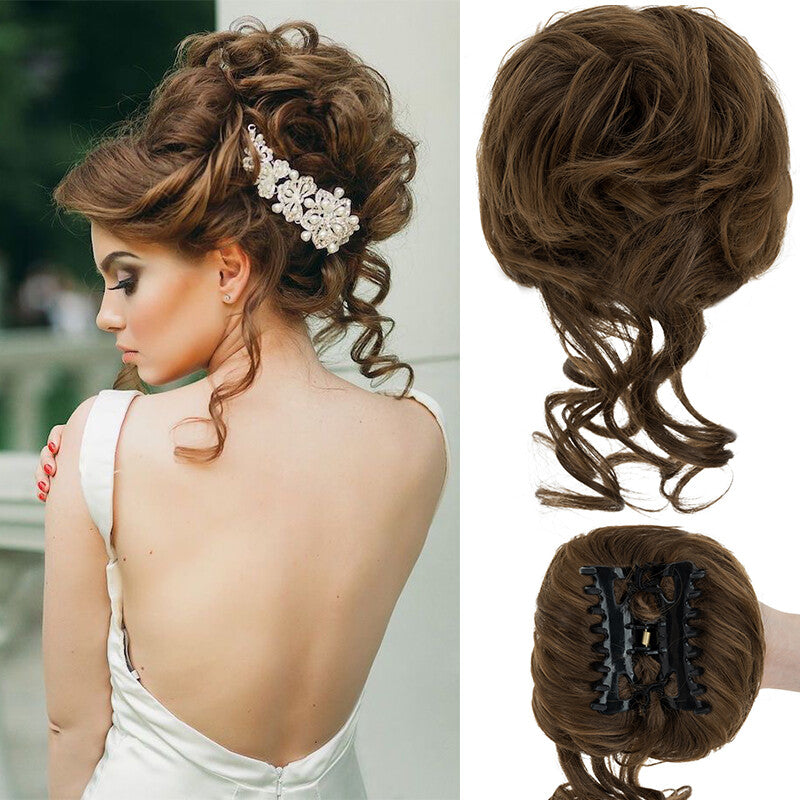 Clip-On Messy Bun Hair Piece Extension for Natural Updos - Blonde