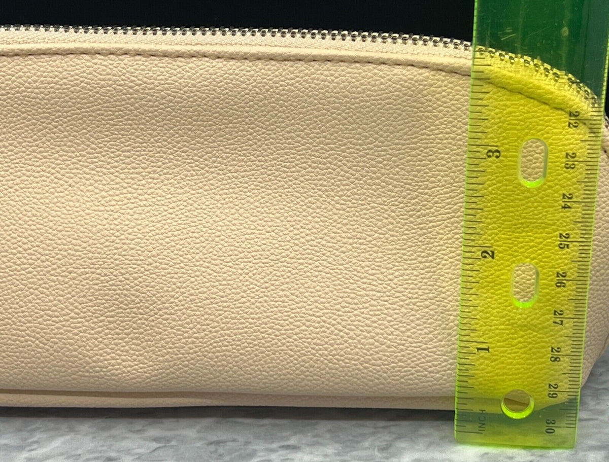 Travel Cosmetic Pouch Bag for Makeup & Toiletries - Beige, New