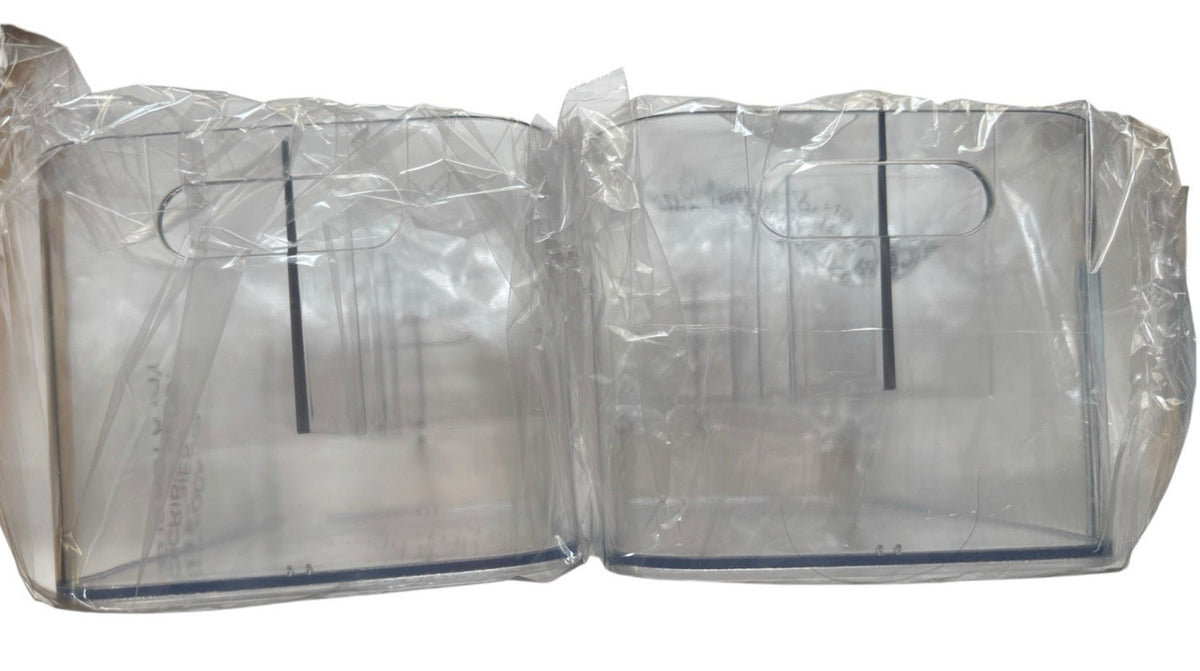 2-Pack 5-Compartment Clear Plastic Storage Bins for Art Supplies & Cosmetics