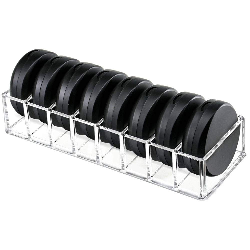 Acrylic Makeup Organizer with 8 Compartments - Clear Compact Storage
