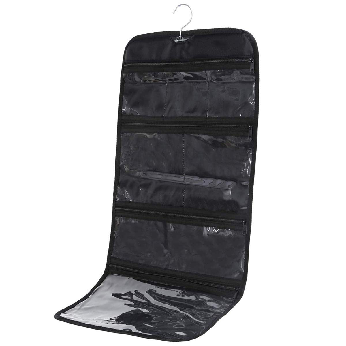 Foldable Clear Hanging Travel Toiletry Bag Cosmetic Organizer - Compact & Waterproof
