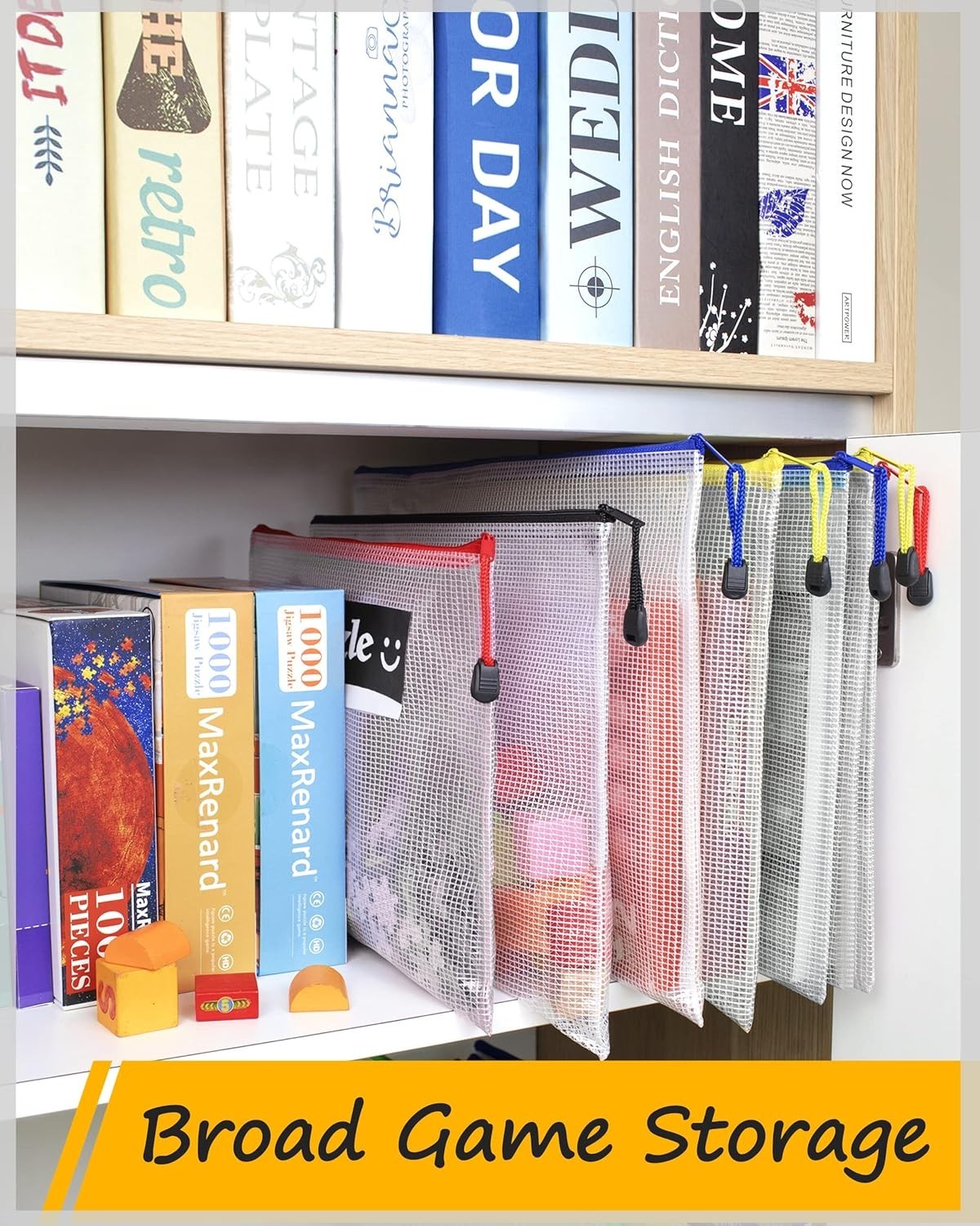 Large Mesh Zipper Storage Bags 11x16 for Organization Travel & Puzzles