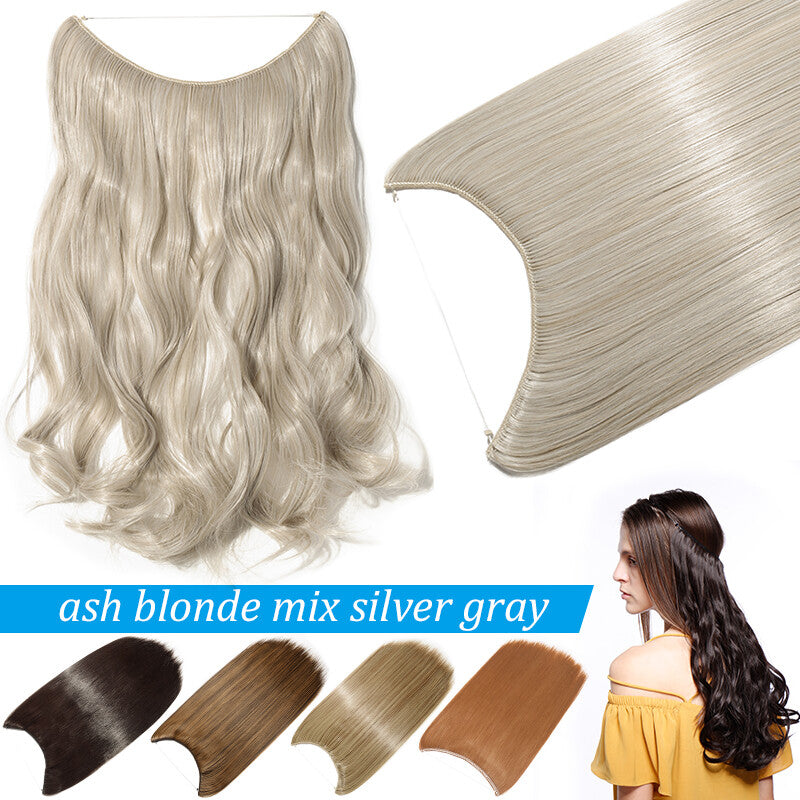 Invisible Wire Hair Extension Headband - Adjustable Wavy 20 Inches