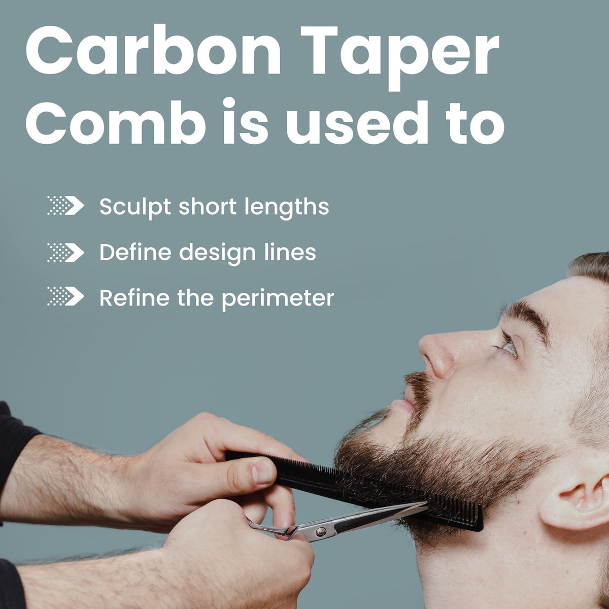 Carbon Fiber Barber Combs 4 Pack - Heat Resistant 7.3 Inch Professional Hair Tool
