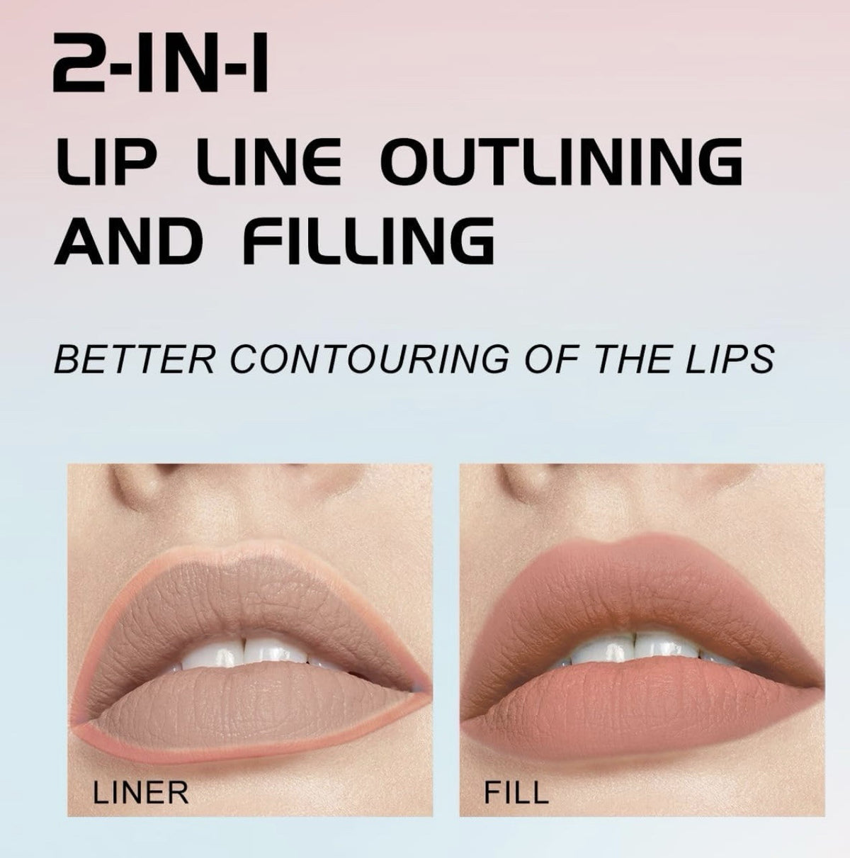 Gourd-Shaped Precision Liquid Lipstick & Lipliner - Nude Matte Shades