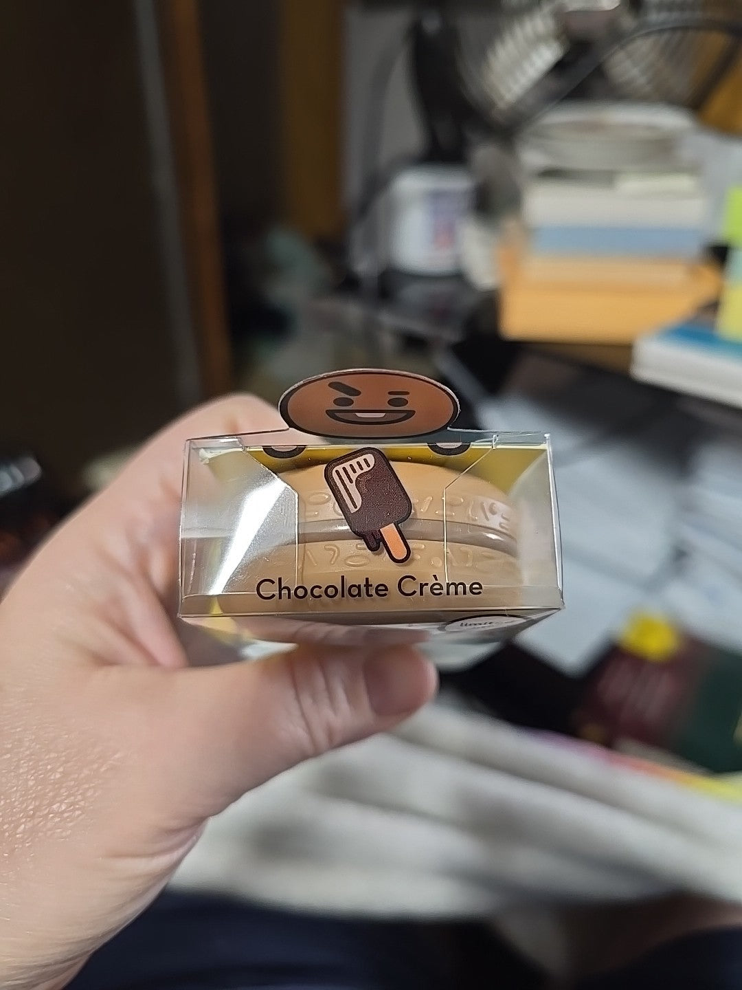 BT21 Lip Balm Set - Chocolate Macaron Lip Moisturizer with Nibs