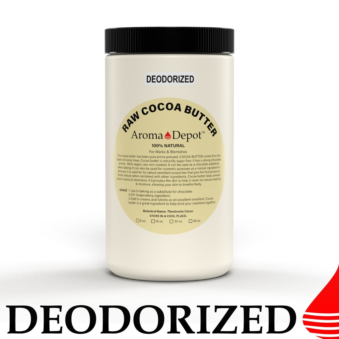 DEODORIZED Raw Cocoa Butter Natural Prime Pressed Food Grade