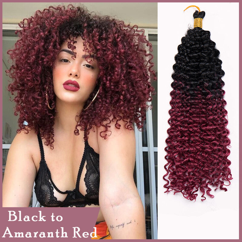 Water Wave Crochet Hair Extensions - Ombre Deep Curl Synthetic Braiding Hair