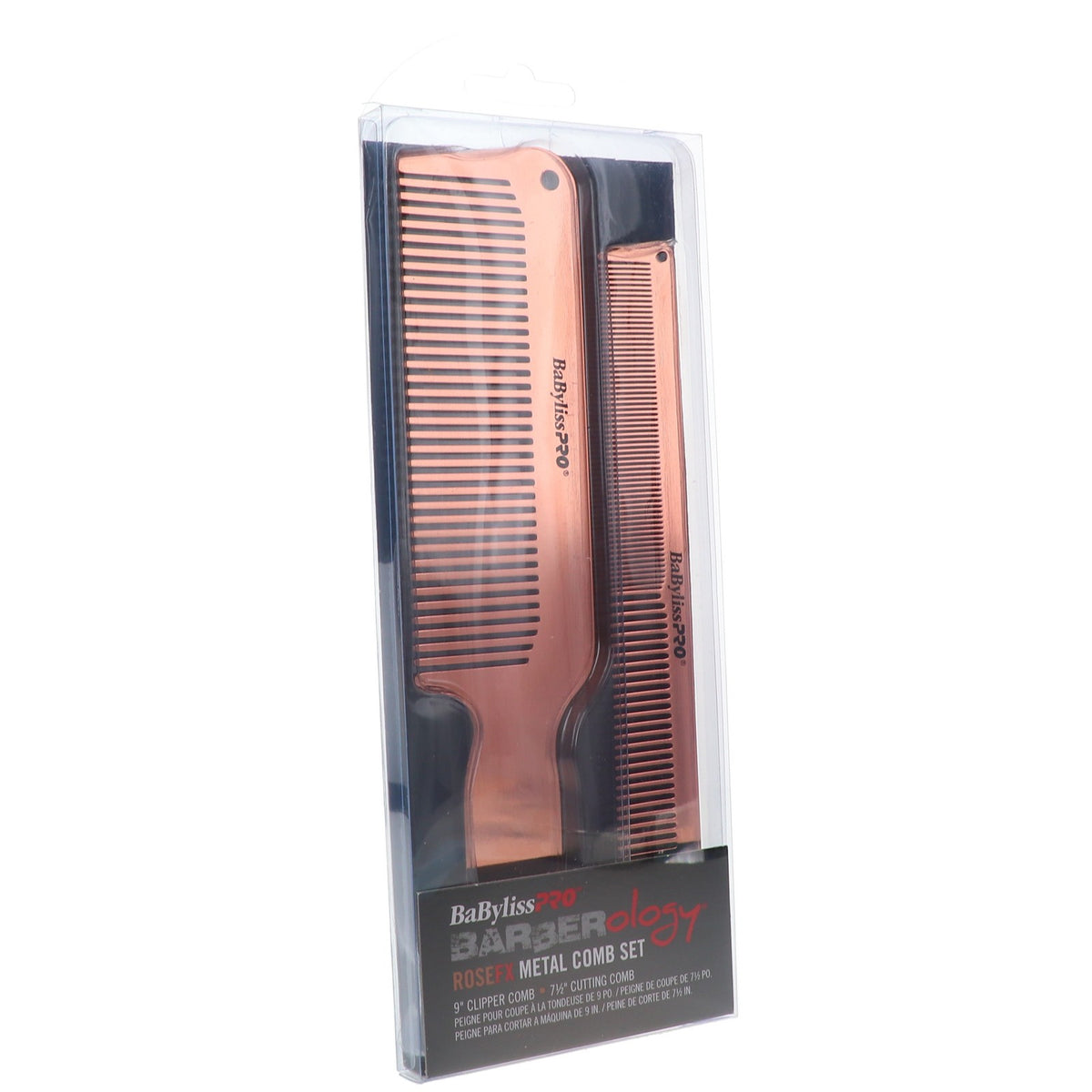 Metal Comb Set for Hair Styling - 2 Pack, Stainless Steel & Rose Gold