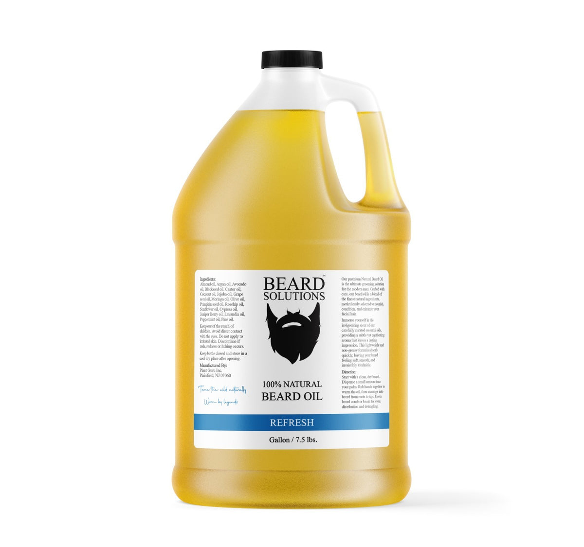 Natural Beard Oil Gallon - Bulk 7.5 lbs Men’s Hair Growth & Nourishing Serum