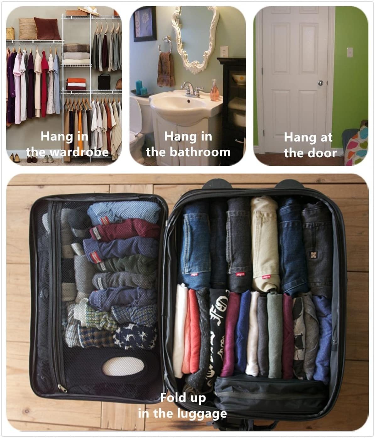 Foldable Clear Hanging Travel Toiletry Bag Cosmetic Organizer - Compact & Waterproof