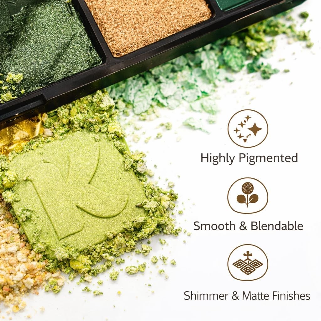 Green Eyeshadow Palette Matte Glitter Long-Lasting 16 Shades