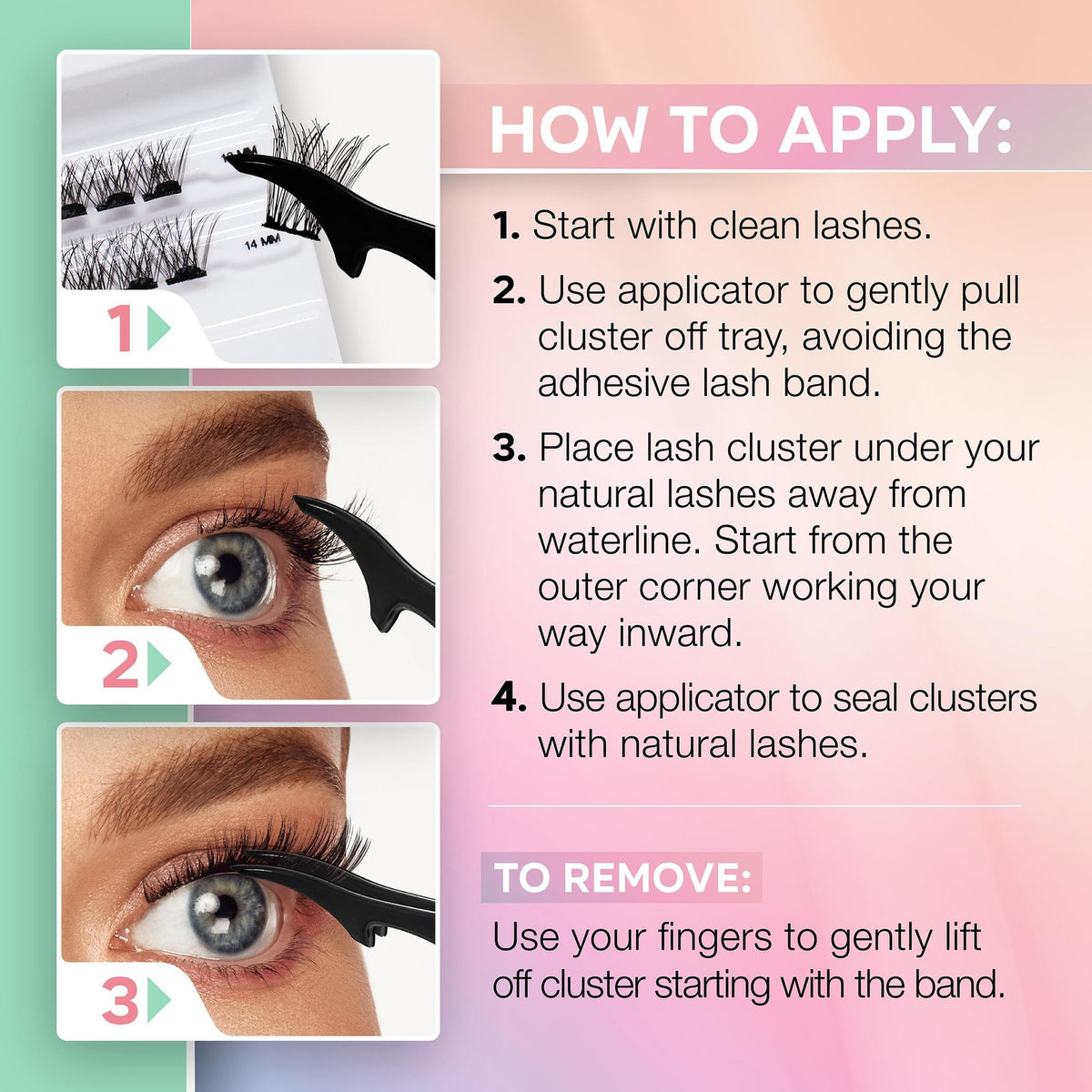 Pre-Glued Eyelash Extensions - Wispies Volume False Lashes for Natural Look
