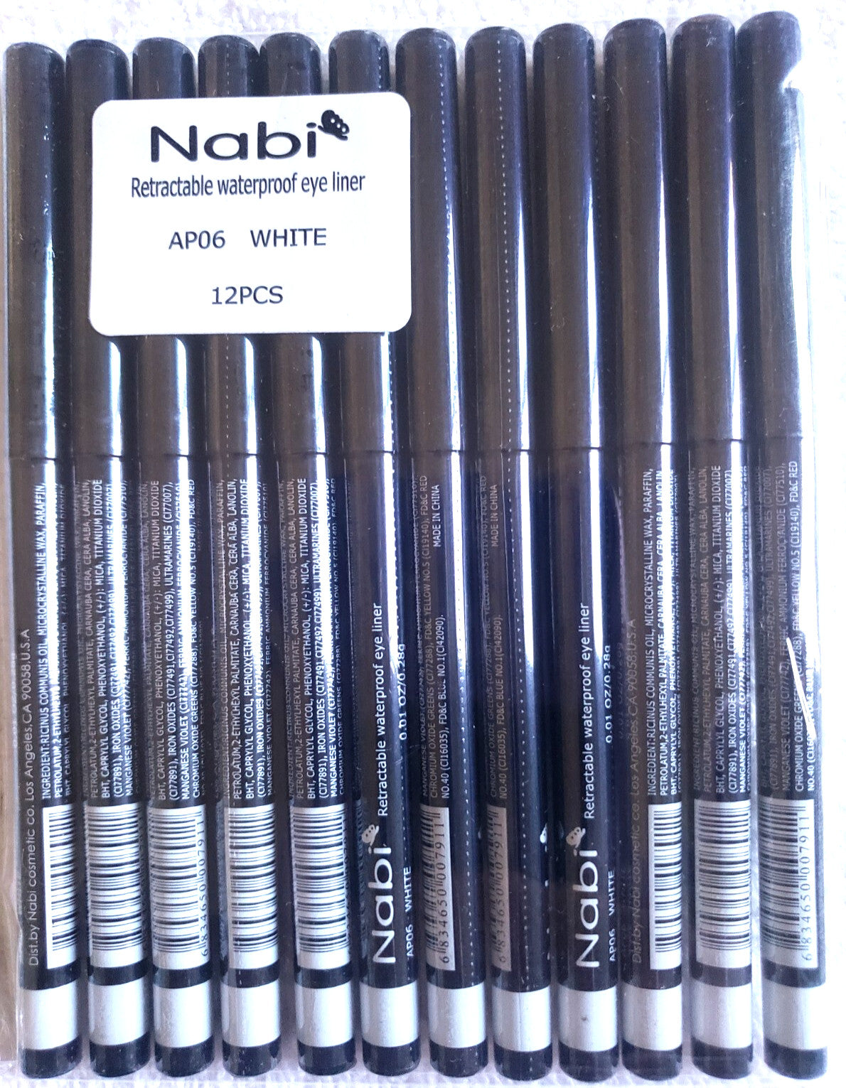 Retractable Waterproof Eyeliner Set - All Colors, 12pcs Lot, Safe & Smudge-Proof