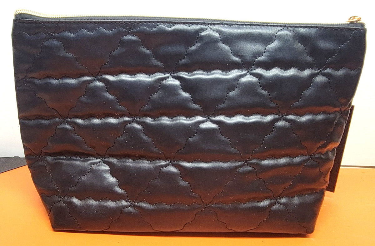 Jones New York Large Black Cosmetic Bag – Quilted Toiletry Case NWT