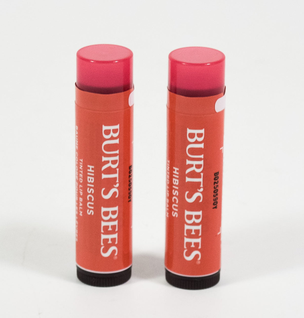 Set of 4 Tinted Lip Balms with Hibiscus Tint - Natural Burt's Bees 0.15oz Sticks Sealed