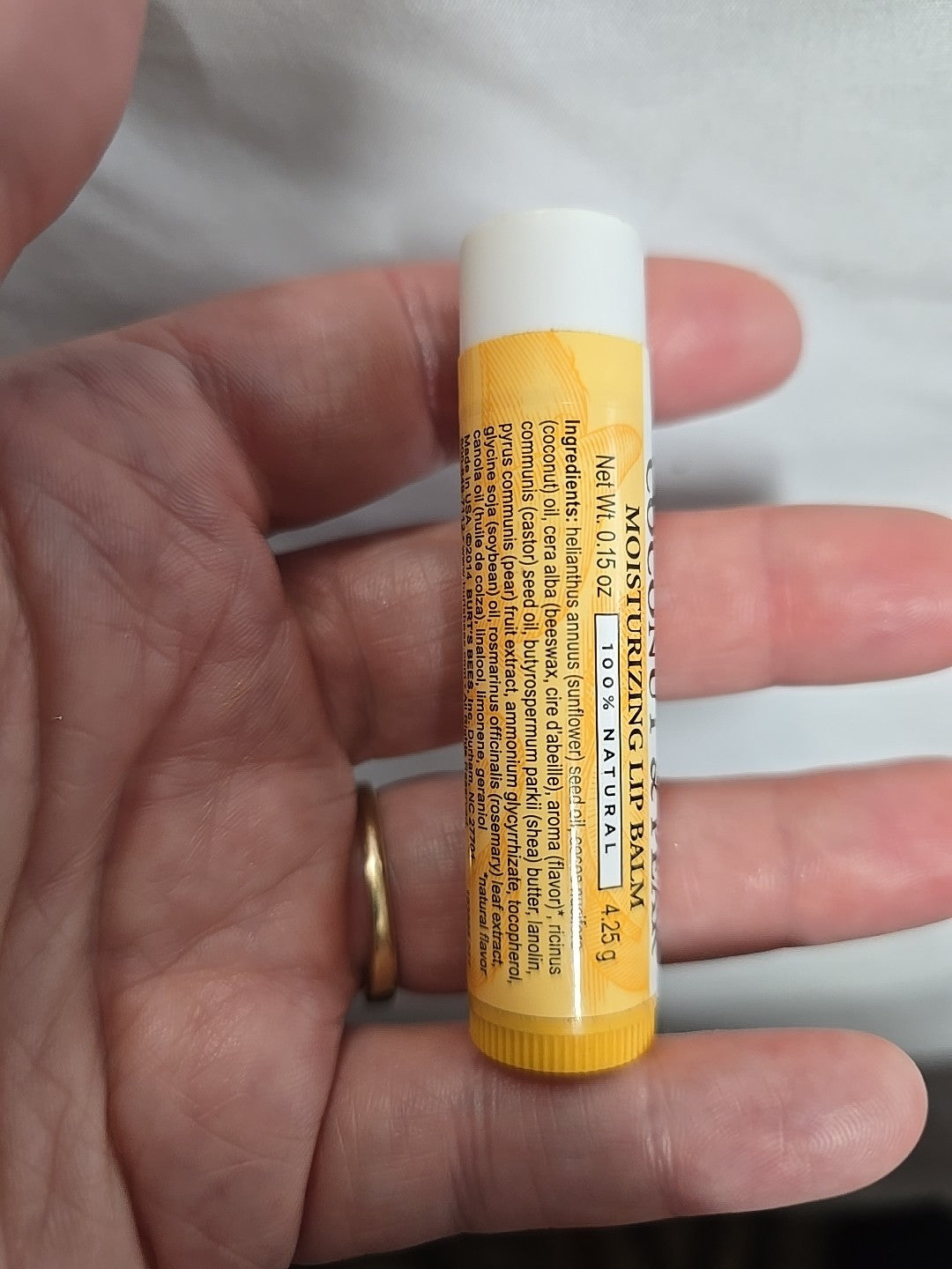 Natural Moisturizing Lip Balm with Coconut & Pear – Beeswax & 100% Organic
