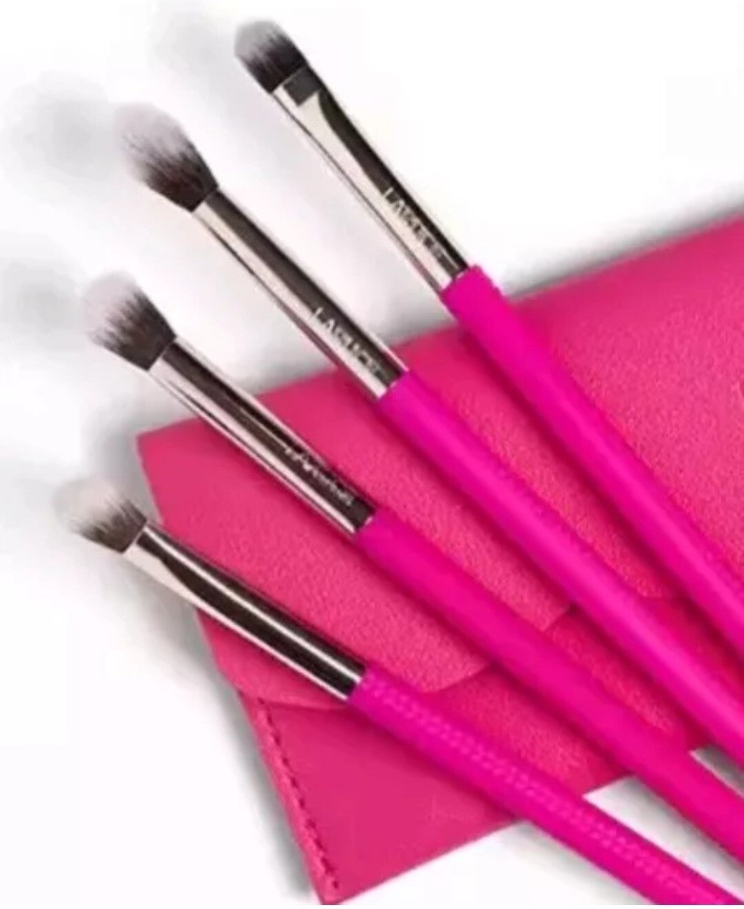 Pink Synthetic Eye Makeup Brush Set - Hypoallergenic 4-Piece