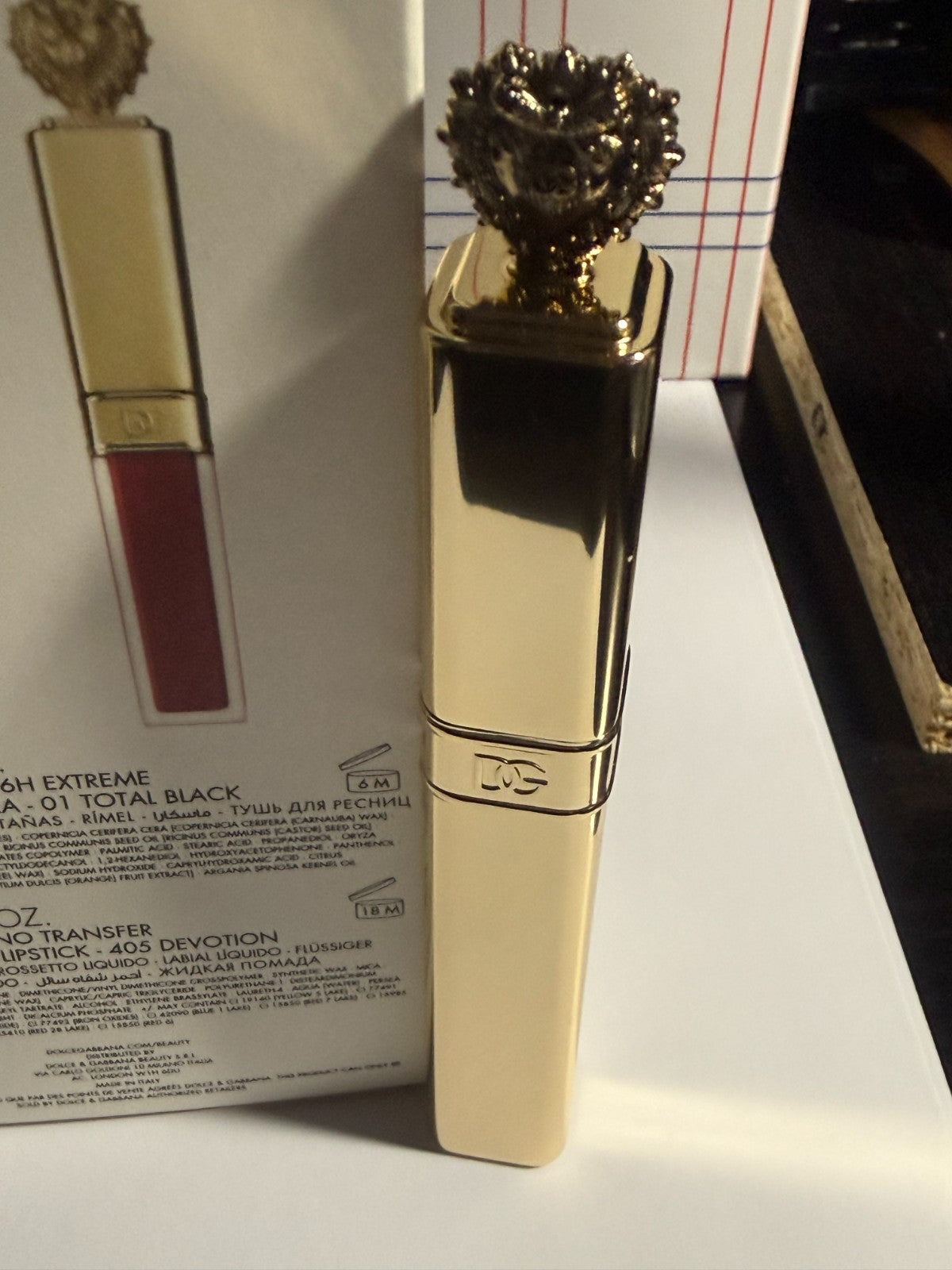 Lip & Eye Makeup Gift Set - Mascara & Liquid Lipstick with Total Black & Devotion Shades