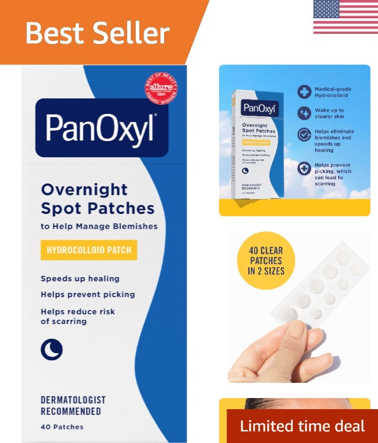 Thicker Hydrocolloid Acne Patches - 40 Clear Blemish Spot Treatments with 9mm & 12mm Sizes