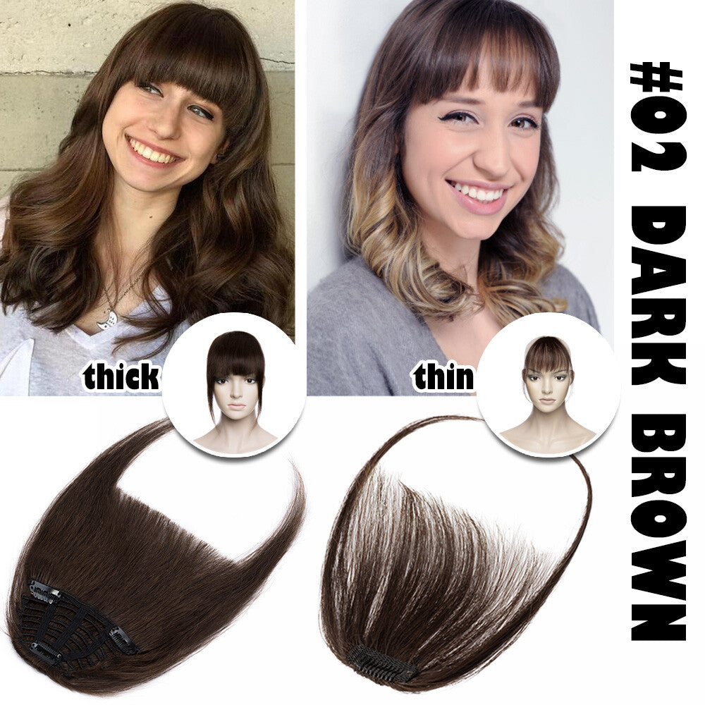 Clip-In Thick Fringe Bang Hair Extensions for Women - Remy Human Hair