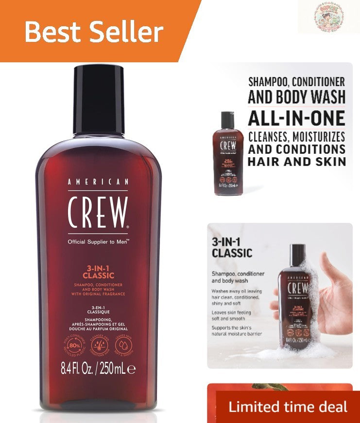 Men's Hydrating 3-in-1 Shampoo Body Wash - All Hair & Skin Types